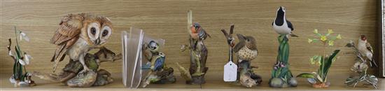 Four Coalport models of birds